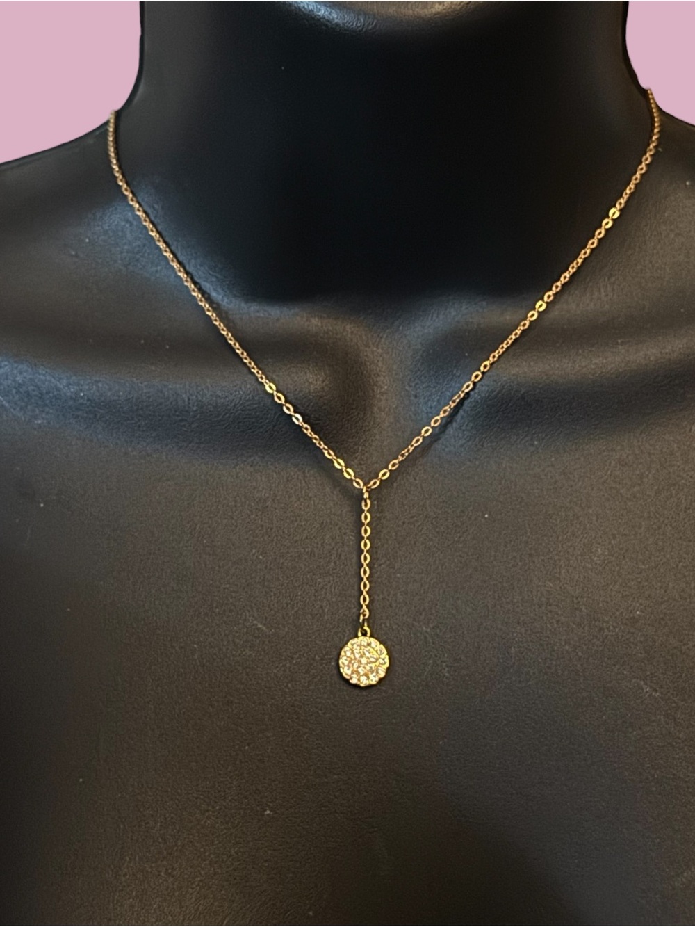 Touchstone Crystal Y drop pave pendant necklace